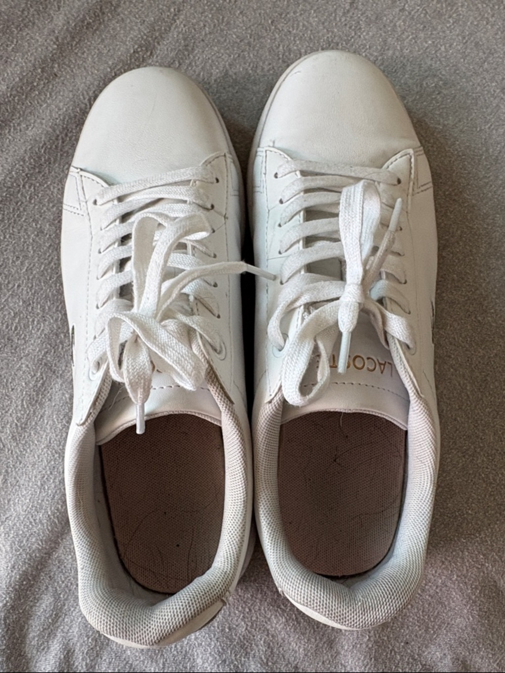 Lacoste White Low-Top Leather Sneakers
